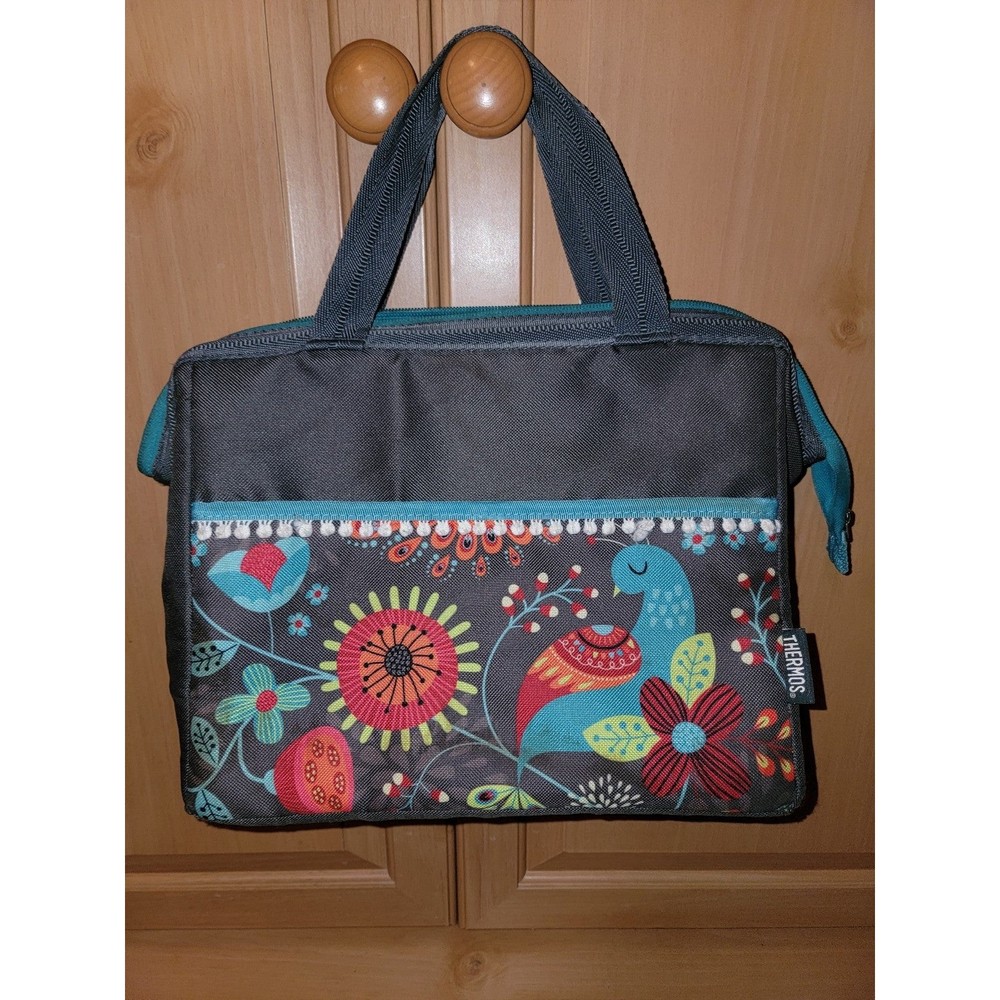 Thermos insulated lunch bag peacock design